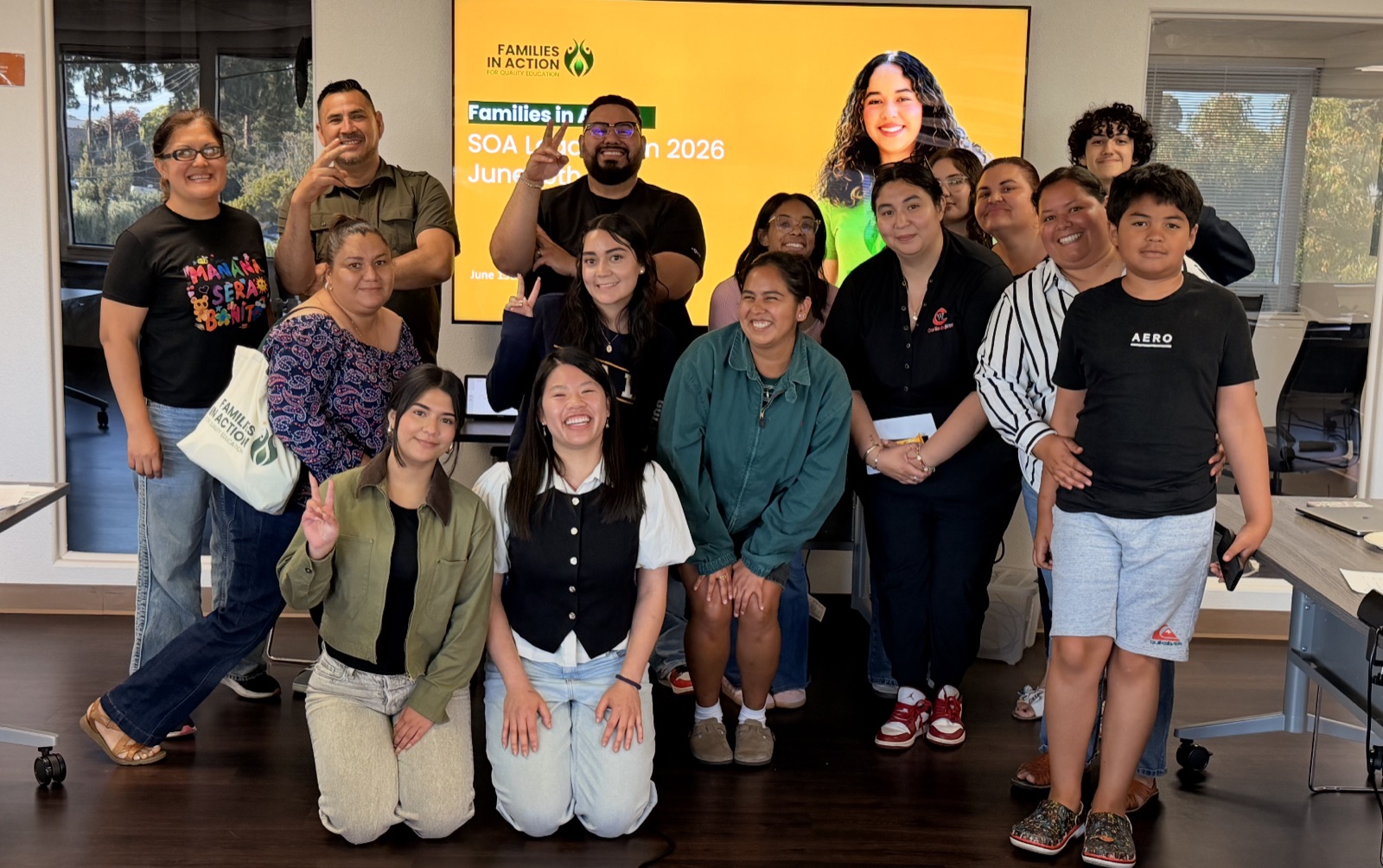 Family and youth leaders together at the Leadership Institute welcome session